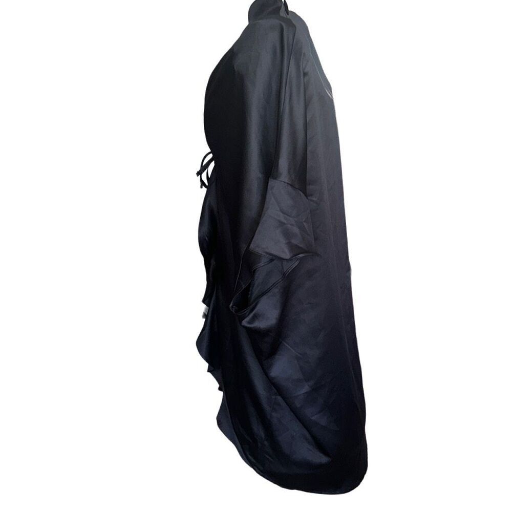 NWT Victoria’s Secret Sexy Black Satin Lingerie Robe | One Size - Picture 5 of 7